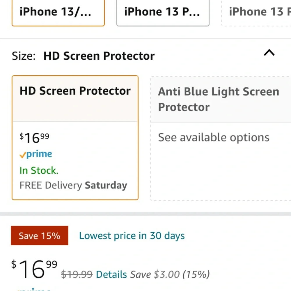 NIB Tempered glass screen protector for iPhone 13/13 Pro.